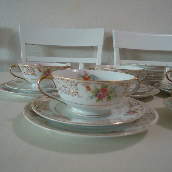 VTG Noritake Japan 315 Presolure U.S. DesignPat Applied For Set 27 pc Gold Trim - Picture 6 of 16